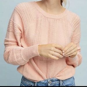 Meadow Rue Anthropologie Pink Boucle Sweater
